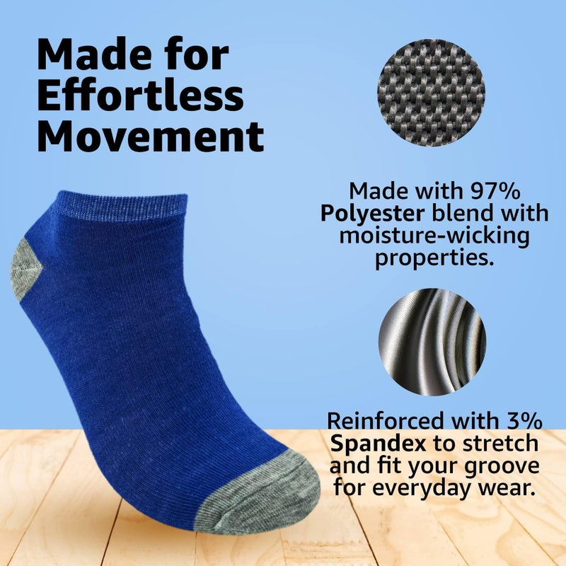 BRIGHT STAR Women's Low Cut Ankle Socks - 30-Pair | Soft & Comfortable Athletic Socks, Durable Polyester Blend, Machine Washable, Stylish Sock Pack for All Seasons (Size 9-11) - Image 4